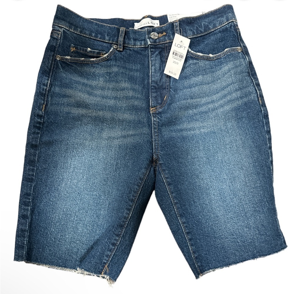 LOFT The Skinny Bermuda Short Denim High Rise Womens 25/0 nwt